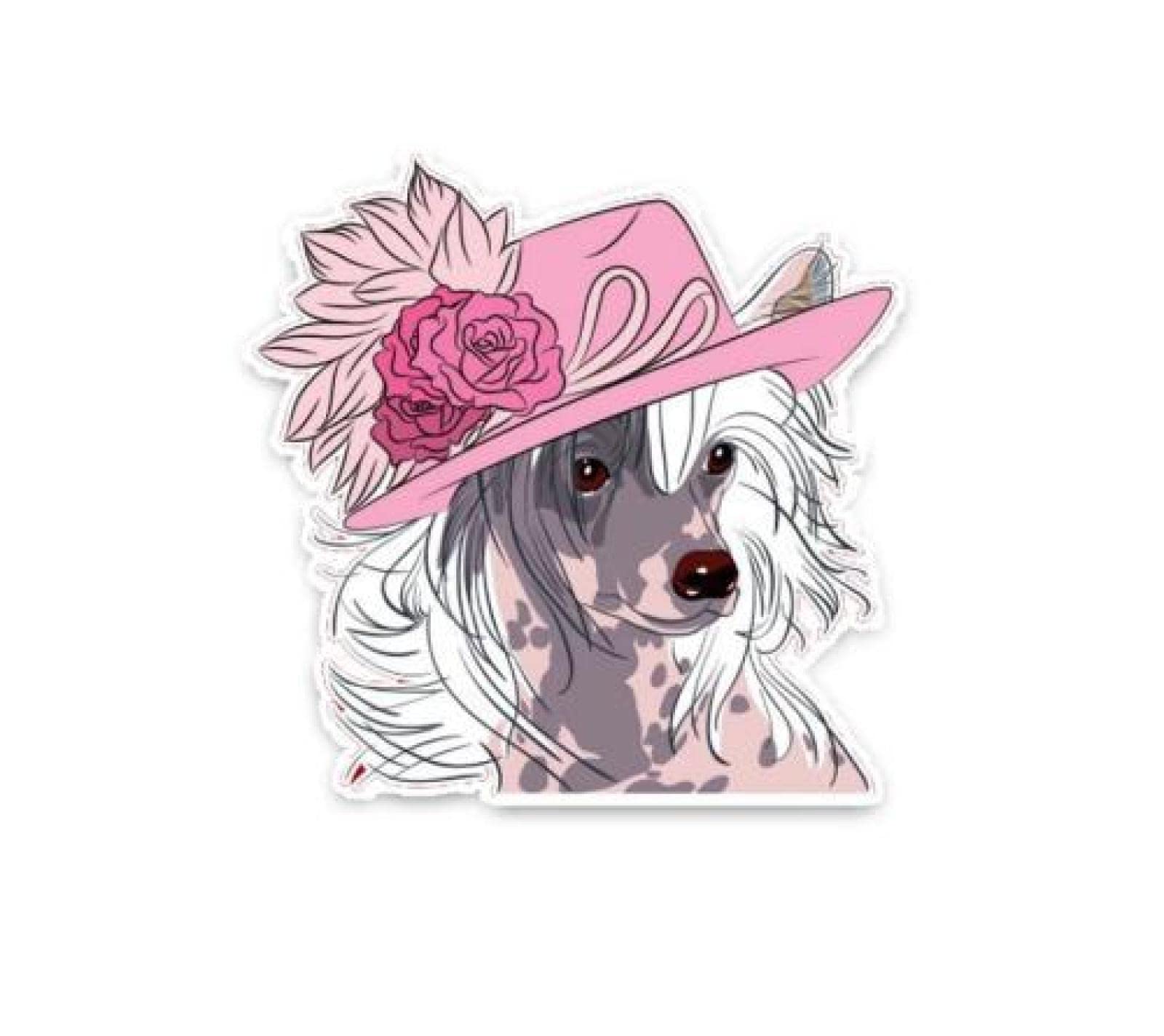 OGJFLT Auto Sticker Autoaufkleber Lustig Dog Personality Hipster Chinese Crested Dog Car Stickers Motorcycle Decals Scratches Waterproof PVC（15Cm） von OGJFLT