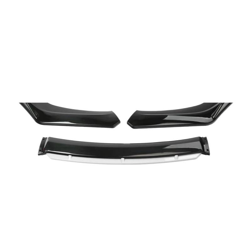 OGONGXM 3PCS Auto Front Stoßstange Lip Body Kit Spoiler Splitter Carbon Fibe Dekorative Streifen Stoßstange Canard Lip Splitter Universal(Bright Black(White)) von OGONGXM