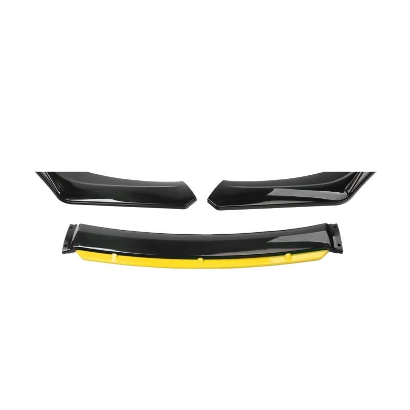 OGONGXM 3PCS Auto Front Stoßstange Lip Body Kit Spoiler Splitter Carbon Fibe Dekorative Streifen Stoßstange Canard Lip Splitter Universal(Bright Black(Yellow)) von OGONGXM