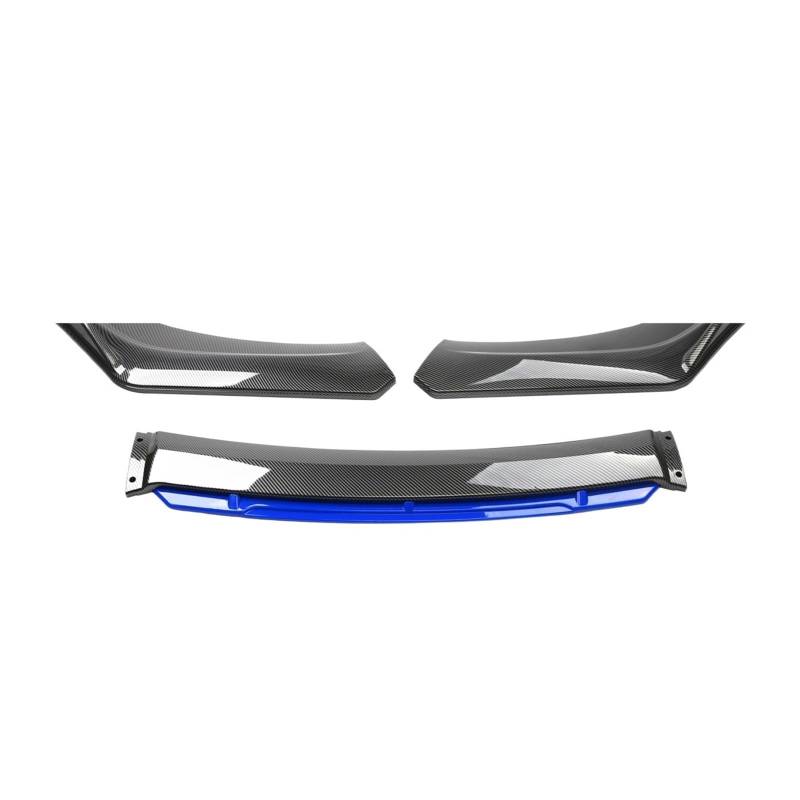 OGONGXM 3PCS Auto Front Stoßstange Lip Body Kit Spoiler Splitter Carbon Fibe Dekorative Streifen Stoßstange Canard Lip Splitter Universal(Carbon Fiber(Blue)) von OGONGXM