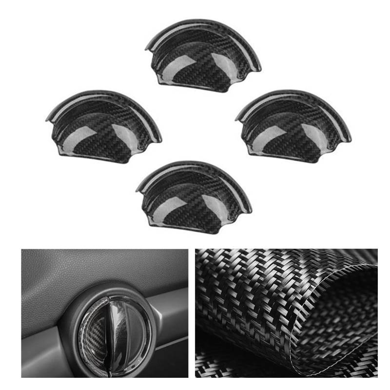 OGONGXM 4 STÜCKE Carbon Fiber Auto Innen Türgriff Schüssel Abdeckung Aufkleber Streifen Dekor Kompatibel for Mini Cooper Clubman F54 F56 F60 2014-2022 von OGONGXM