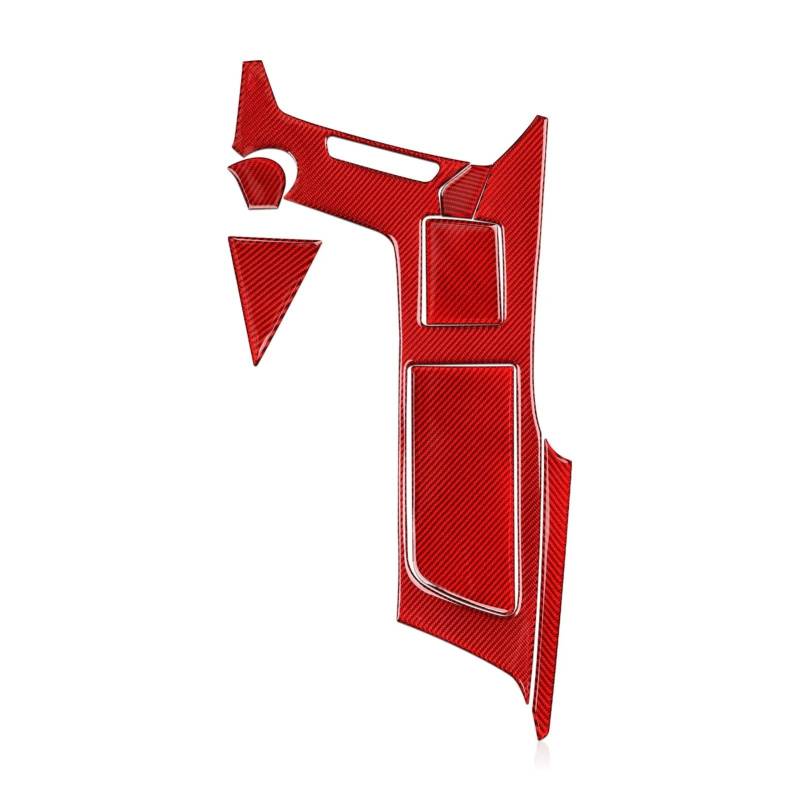 OGONGXM Aufkleber for Getränkehalter der Mittelkonsole aus Karbonfaser, Innenverkleidung, kompatibel mit Corvette C7 2014–2019, Autozubehör(Red) von OGONGXM