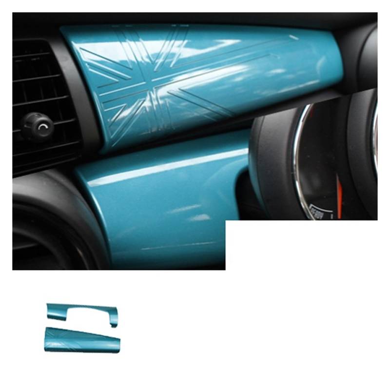 OGONGXM Auto Center Console Panel Instrument Dekorative Abdeckung Auto Aufkleber Kompatibel for MINI ONE Cooper F55 F56 F57 Zubehör Interior Styling(Blue) von OGONGXM