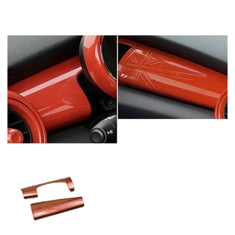 OGONGXM Auto Center Console Panel Instrument Dekorative Abdeckung Auto Aufkleber Kompatibel for MINI ONE Cooper F55 F56 F57 Zubehör Interior Styling(Orange) von OGONGXM