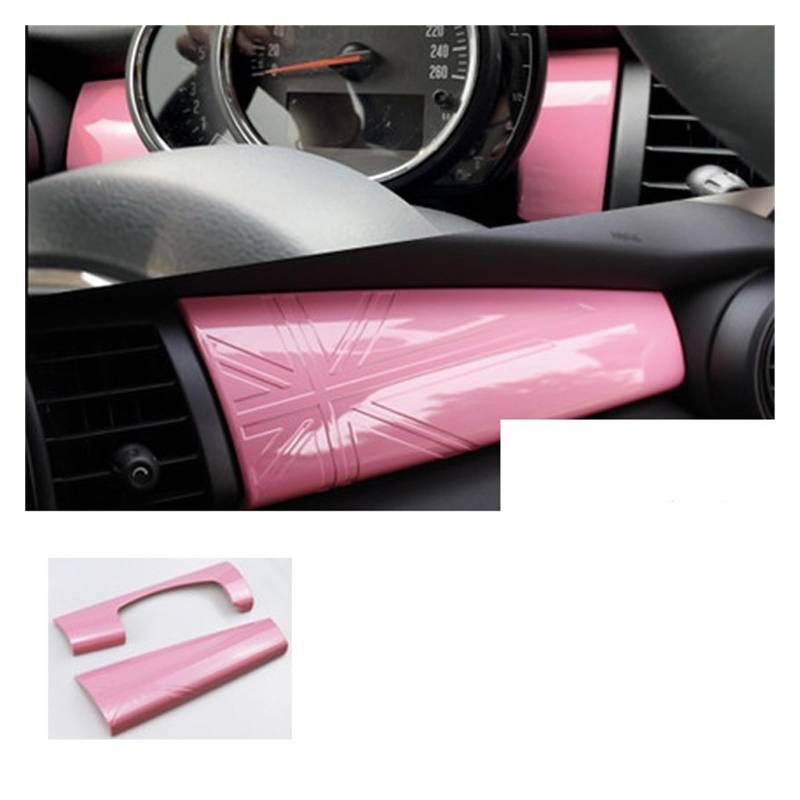 OGONGXM Auto Center Console Panel Instrument Dekorative Abdeckung Auto Aufkleber Kompatibel for MINI ONE Cooper F55 F56 F57 Zubehör Interior Styling(Pink) von OGONGXM