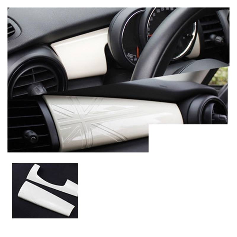 OGONGXM Auto Center Console Panel Instrument Dekorative Abdeckung Auto Aufkleber Kompatibel for MINI ONE Cooper F55 F56 F57 Zubehör Interior Styling(White) von OGONGXM