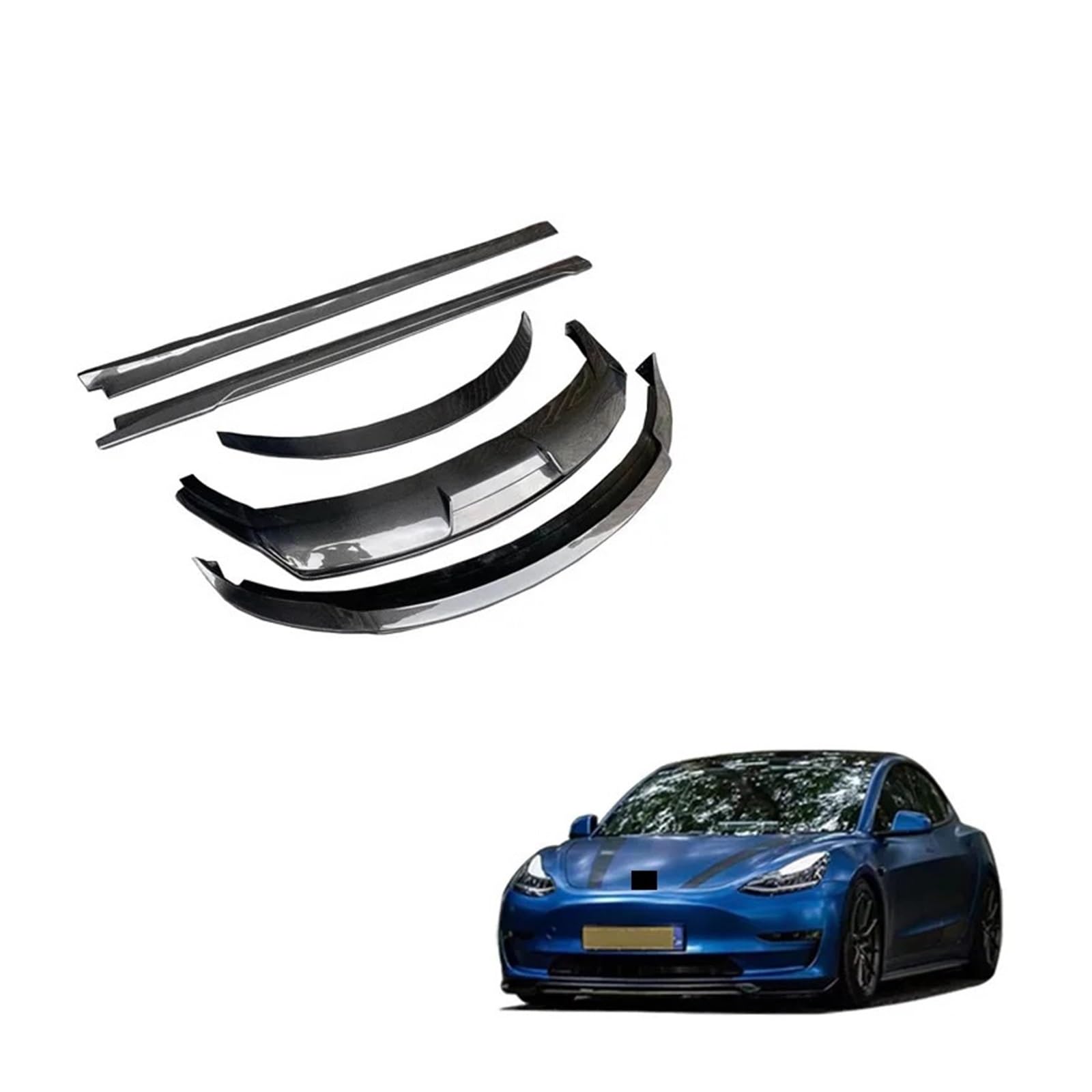 OGONGXM Autoteile Frontlippe Heckdiffusor Spoiler Seitenschweller Carbon Fiber Art Style Body Kit Kompatibel for Teslas Model 3 Bodykit OGONGXM Autoteile Frontlippe Heckdiffusor Spoiler Seitenschweller Carbon Fiber Art Style Body Kit Kompatibel for Teslas Model 3 Bodykit von OGONGXM