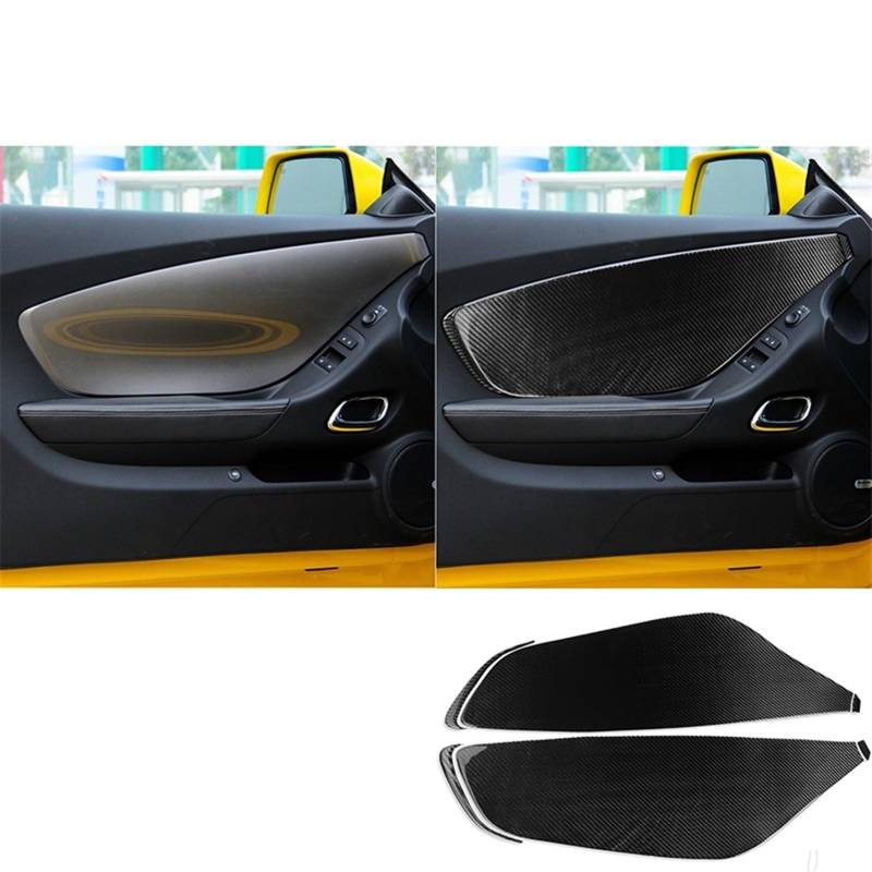 OGONGXM Carbon Faser Auto Seite Tür Abdeckung Trim Aufkleber Zubehör Styling Dekoration Kompatibel for Camaro 2010 2011 2012 2013 2014 2015(Black) von OGONGXM