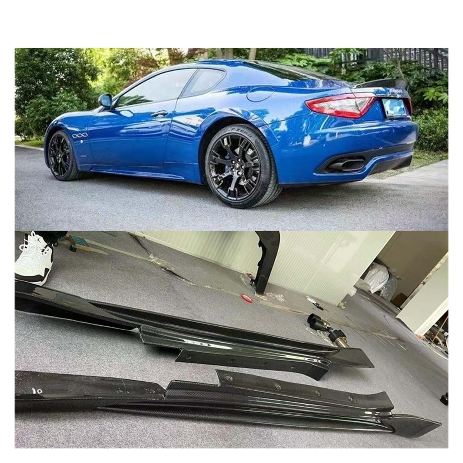 OGONGXM Carbon Fiber FRP Seite Röcke Seite Kotflügel Kompatibel for Maserati GT GTS Auto Körper Kit(CF) von OGONGXM
