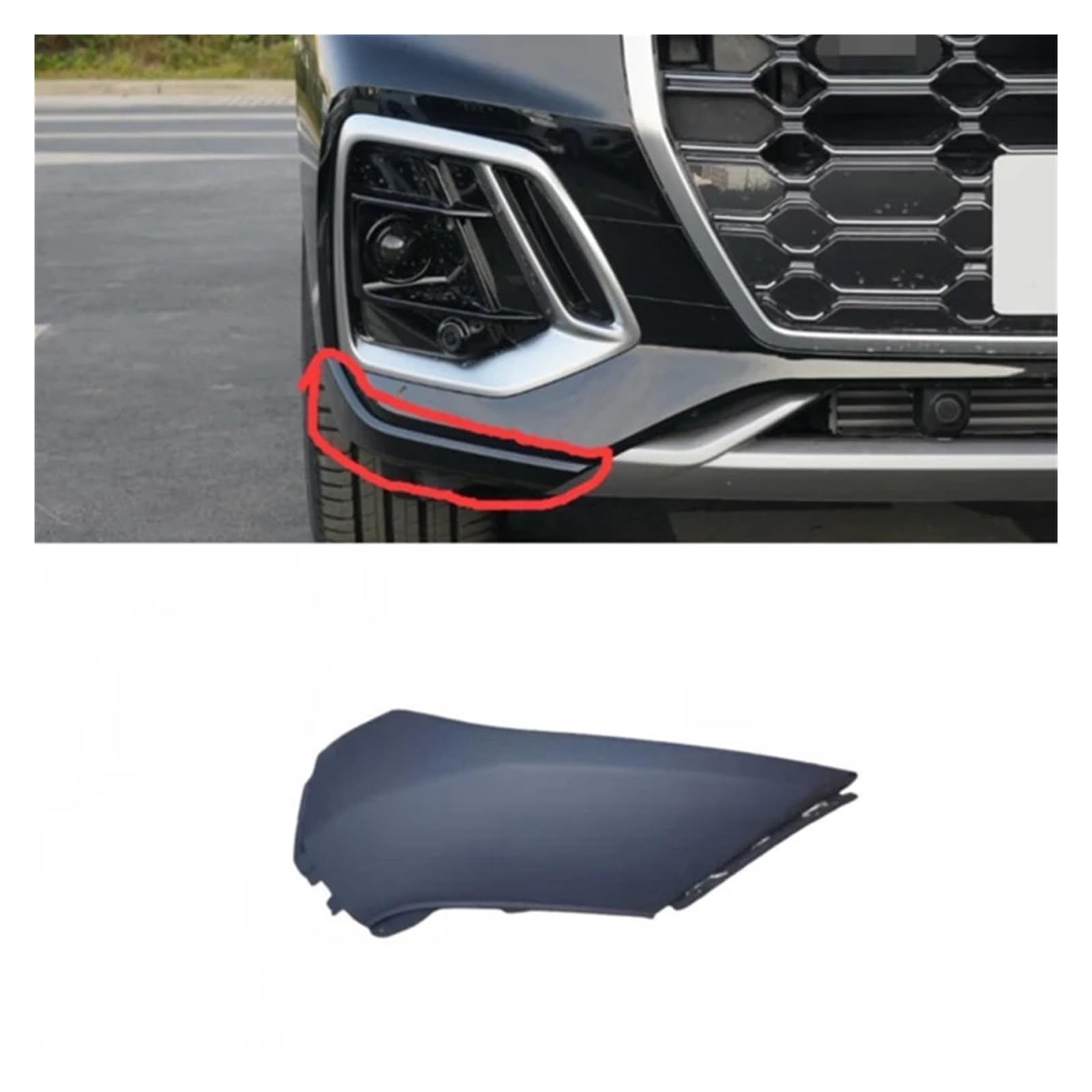 OGONGXM Frontstoßstange Unterer Spoiler Trim Luftabweiser Volant Keine Farbe Kompatibel for Audi Q5 2021 2022 2023 2024 80D807061F 80D807062F(Right) von OGONGXM