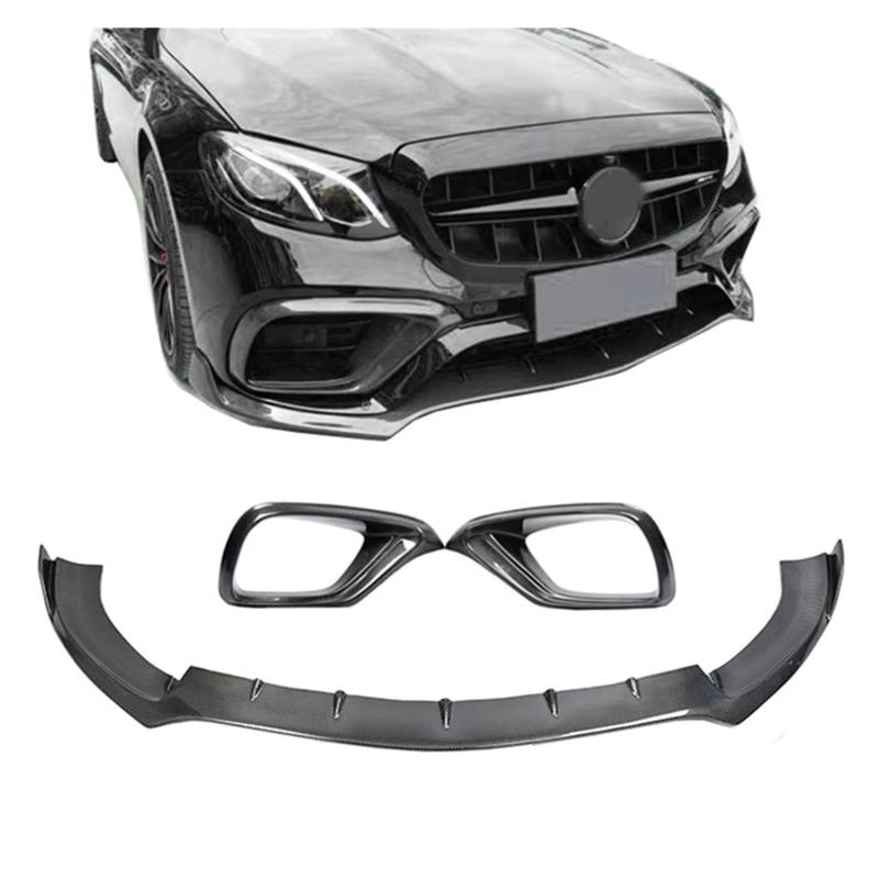 OGONGXM Kompatibel for 2014–2020. Kompatibel for die Modifikation der Mercedes-Benz E-Klasse E63. Umschließt den Spoiler unter der Frontstoßstange des W213 aus echter Kohlefaser.(True Carbon Fiber) von OGONGXM