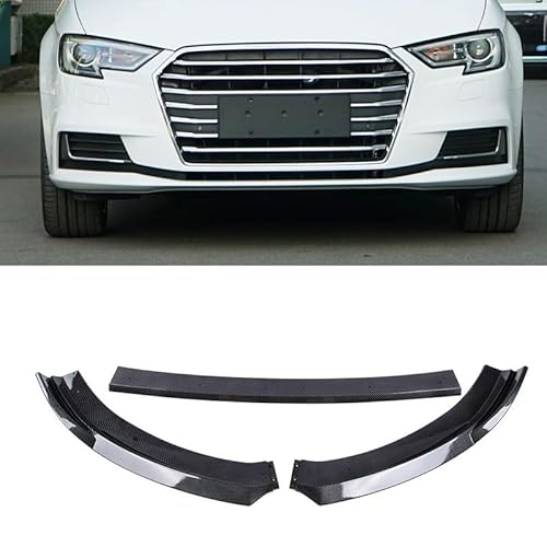 OGONGXM Kompatibel for Audi A3 8V S-Line S3 Standard-Limousine Version 2017-2020 Auto Frontstoßstange Canard Lip Lower Splitter Diffusor Spoiler Body Kits(A3 Standard Carbon) von OGONGXM