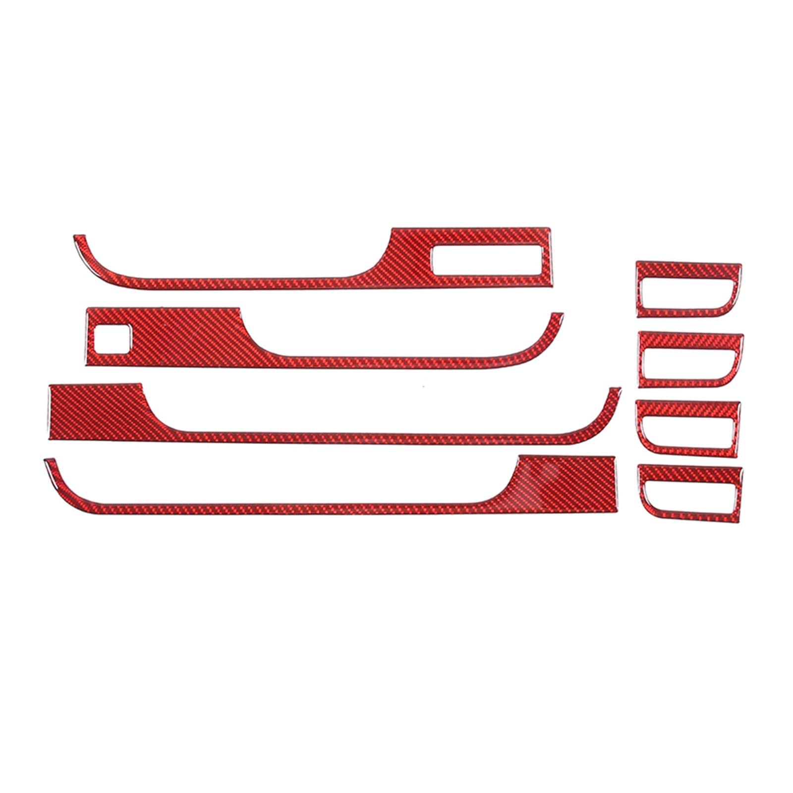 OGONGXM Kompatibel for Audi A8 D3 2004–2012, Auto-Innenraum-Tankdeckel, Kofferraumschalter-Aufkleber, weiche Kohlefaser, Innenausstattung, 8 Stück(Red) von OGONGXM