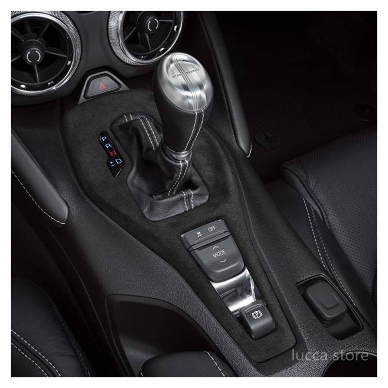 OGONGXM Kompatibel for Camaro 2016+ Alcantara Wildleder Warp Autoinnenausstattung Schalttafel Dekorationsaufkleber(Black) von OGONGXM