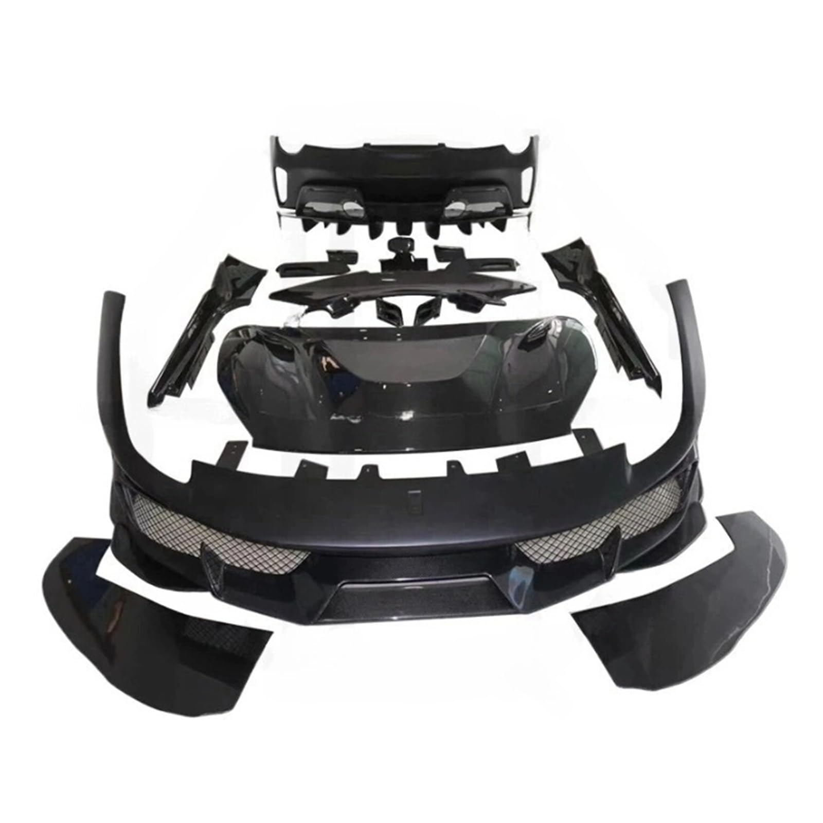 OGONGXM Kompatibel for Ferrari 488 GTB Spider Body Kit Frontstoßstange hinten Seitenschweller Spoiler Dekoration Pista Style Fabrik Großhandel(Half Carbon) von OGONGXM