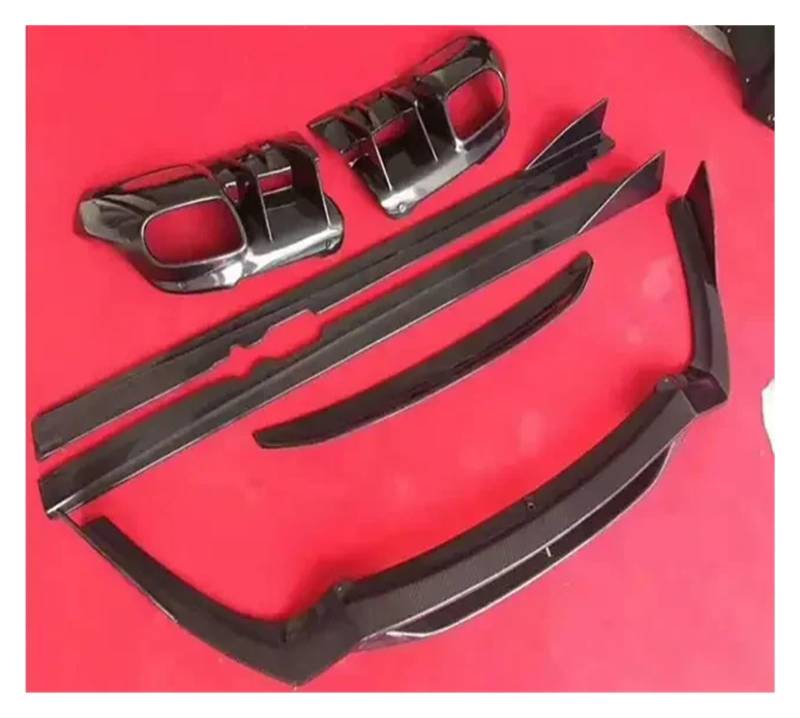 OGONGXM Kompatibel for Ferrari F12 2013 2014 2015 2016 Echtkarbonfaser Auto Stoßstange vorne Lippe Heckdiffusor Seitenschweller Flügelspoiler Body Kit(All Set Look) von OGONGXM