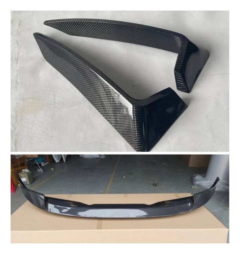 OGONGXM Kompatibel for Land Rover Defender 90/110 2020 2021 2022 2023 Carbon Fiber Bumper Front Lip Splitter & Wind Messer Spoiler Abdeckung(Lip and Wind Knife) von OGONGXM