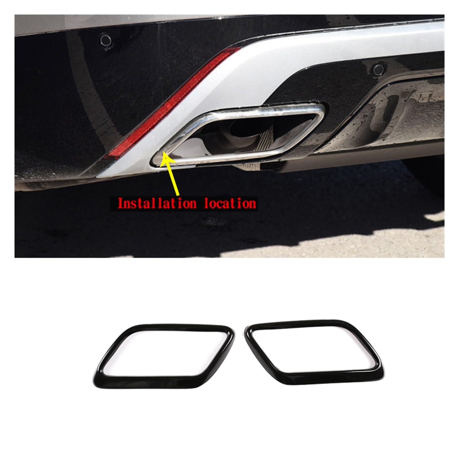 OGONGXM Kompatibel for Land Rover Range Rover Velar 17-21 Edelstahl Schwarz Auto Auspuffrohr Endrohre Schalldämpfer Abdeckung Aufkleber Autozubehör OGONGXM Kompatibel for Land Rover Range Rover Velar 17-21 Edelstahl Schwarz Auto Auspuffrohr Endrohre Schalldämpfer Abdeckung Aufkleber Autozubehör von OGONGXM