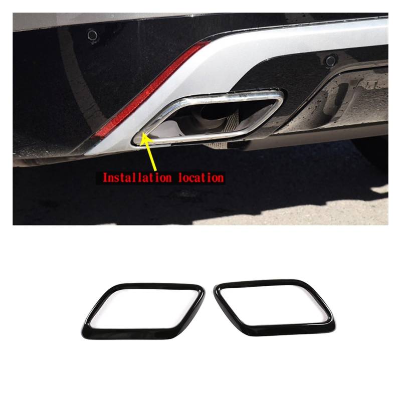 OGONGXM Kompatibel for Land Rover Range Rover Velar 17-21 Edelstahl Schwarz Auto Auspuffrohr Endrohre Schalldämpfer Abdeckung Aufkleber Autozubehör von OGONGXM