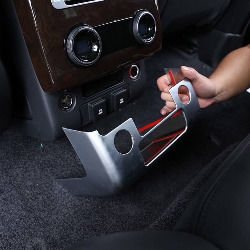 OGONGXM Kompatibel for Land Rover Range Rover Vogue 13–21, ABS, Silber, Abdeckung for den hinteren Zigarettenanzünder, Luftauslass, Anti-Kick-Aufkleber, Autozubehör von OGONGXM