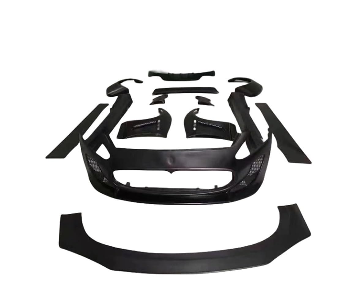 OGONGXM Kompatibel for Maserati GT GTS Wide Body Kit Frontspoilerlippe Heckdiffusor Spoiler Kotflügel Autorad Augenbrauen Seitenschweller Carbon/FRP 04+(FRP Unpainted A Set) von OGONGXM