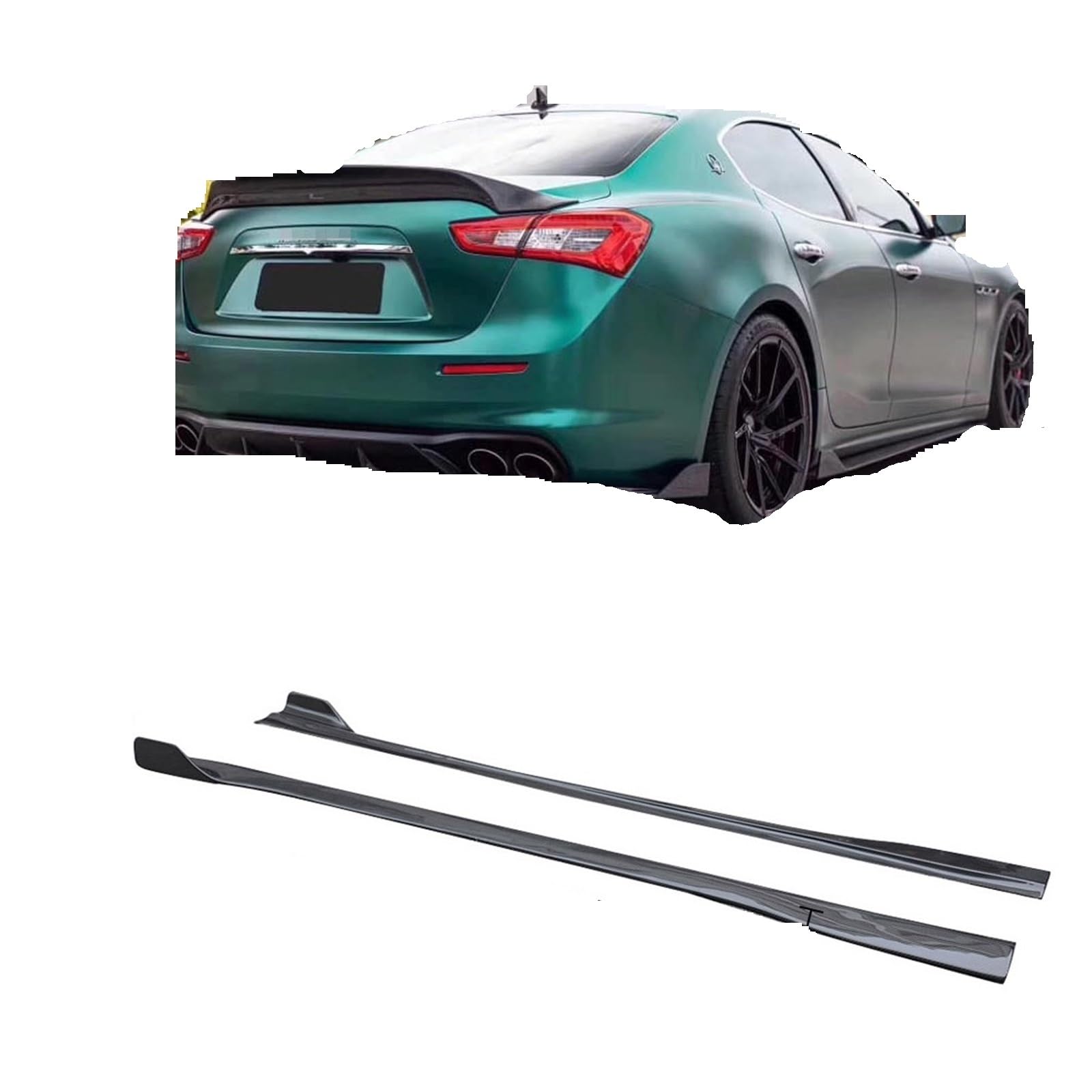 OGONGXM Kompatibel for Maserati Ghibli 2015–2018, Seitenschweller aus echtem Carbon, Verlängerungslippenschürzen, Auto-Styling(Carbon Fiber) von OGONGXM