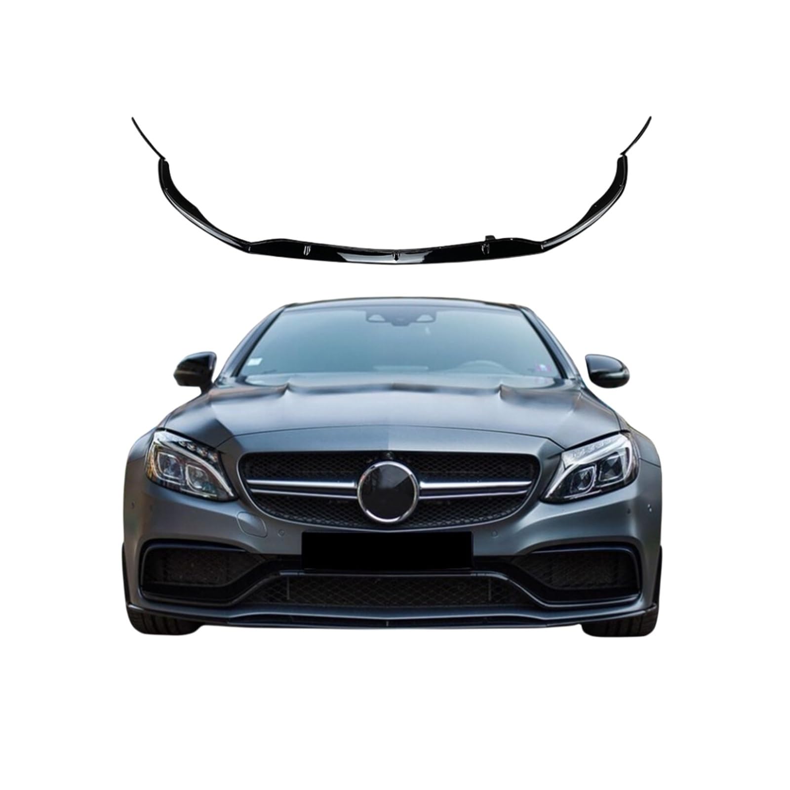OGONGXM Kompatibel for C-Klasse W205 C205 S205 C63 C63s nur AMG 2015–2022 Auto Frontstoßstange Lip Diffusor Spoiler schwarz glänzend(Gloss Black) von OGONGXM