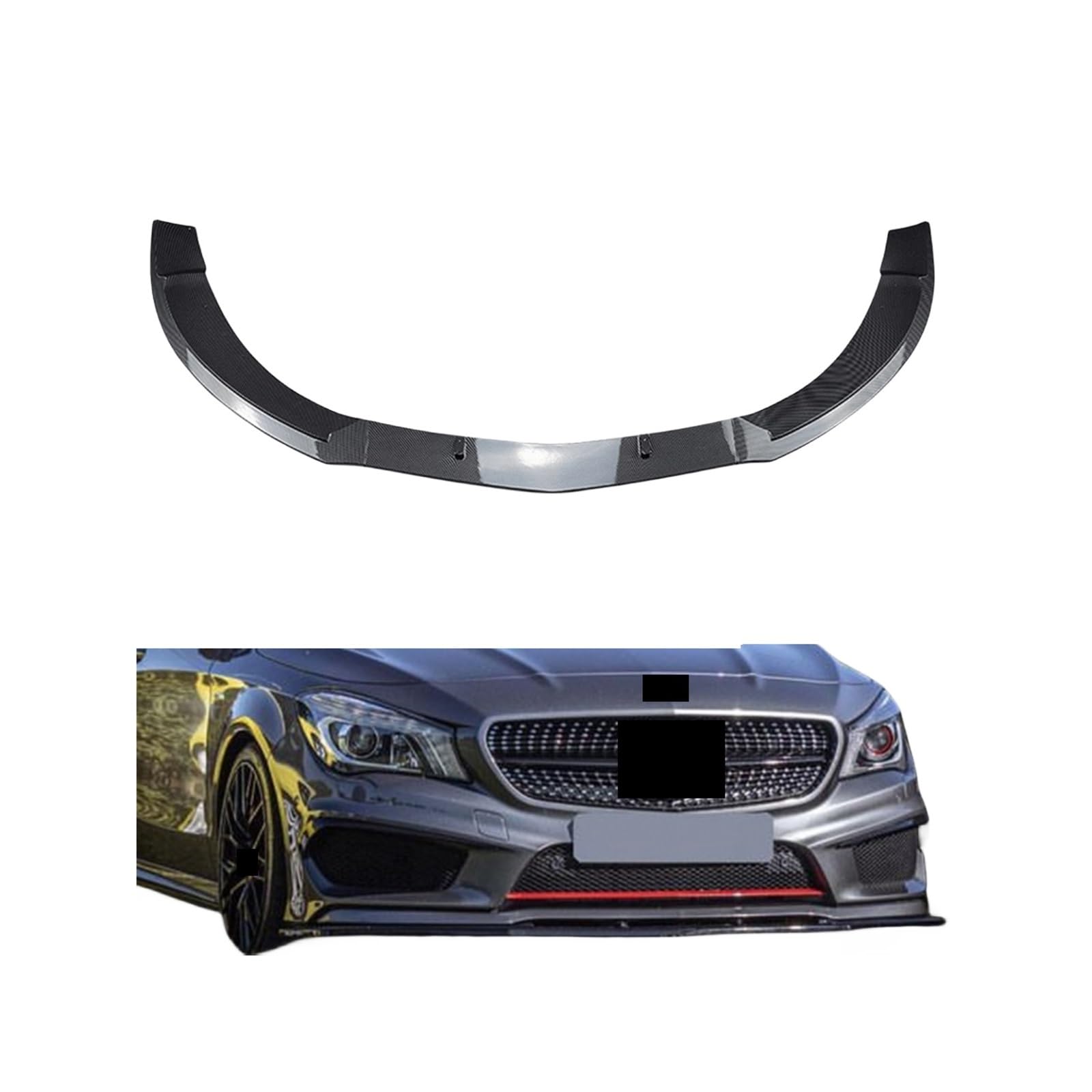OGONGXM Kompatibel for Mercedes Benz CLA C117 AMG CLA45 2013–2015 CLA C117 Frontlippe Stoßstange Splitter Diffusor Lip Spoiler Stoßstange Wache Body Kit(Carbon Fiber Look) von OGONGXM