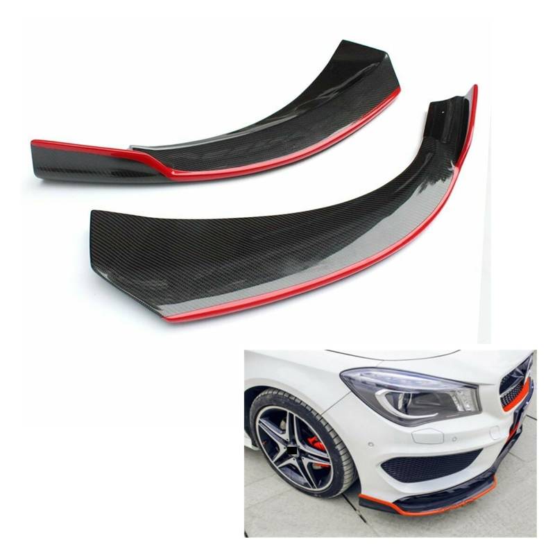 OGONGXM Kompatibel for Mercedes Benz CLA-Klasse W117 CLA45 CLA250 AMG, Carbon-Faser-Frontstoßstange, seitliche Splitterabdeckung, untere Spoiler-Eckverkleidung von OGONGXM