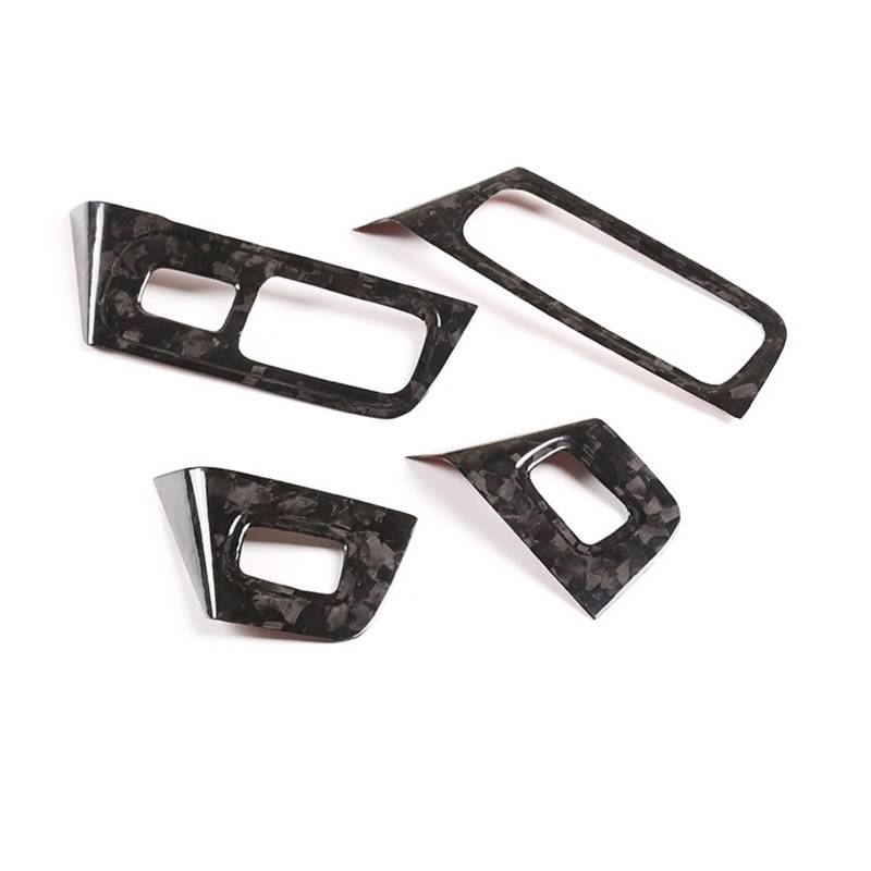 OGONGXM Kompatibel for Porsche Cayenne 2018–2023, echte Kohlefaser, Autotür, Fensterheber, Schalterfeldabdeckung, Zieraufkleber, Autozubehör(Forged Pattern) von OGONGXM