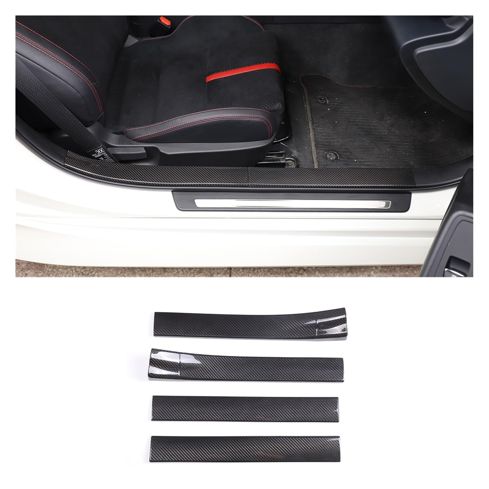 OGONGXM Kompatibel for Toyota 86, kompatibel for Subaru BRZ 2022, echte Kohlefaser, Auto, Innen- und Außentürschweller-Pedal, Kratzplatte, Schutzabdeckungsaufkleber(Inside) von OGONGXM
