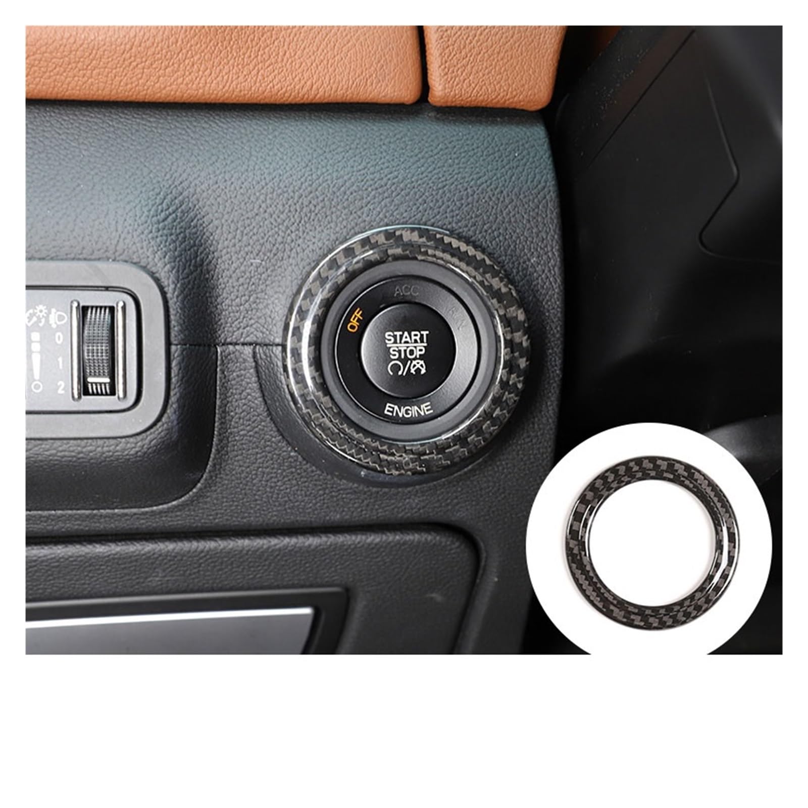 OGONGXM Kompatibel mit Maserati Ghibli Quattroport 2014–2021, Autoschlüssel, Start, Zündung, Motor, Startkreis, Verkleidungsaufkleber, Autoinnenausstattung(6GTI R20 CF) von OGONGXM