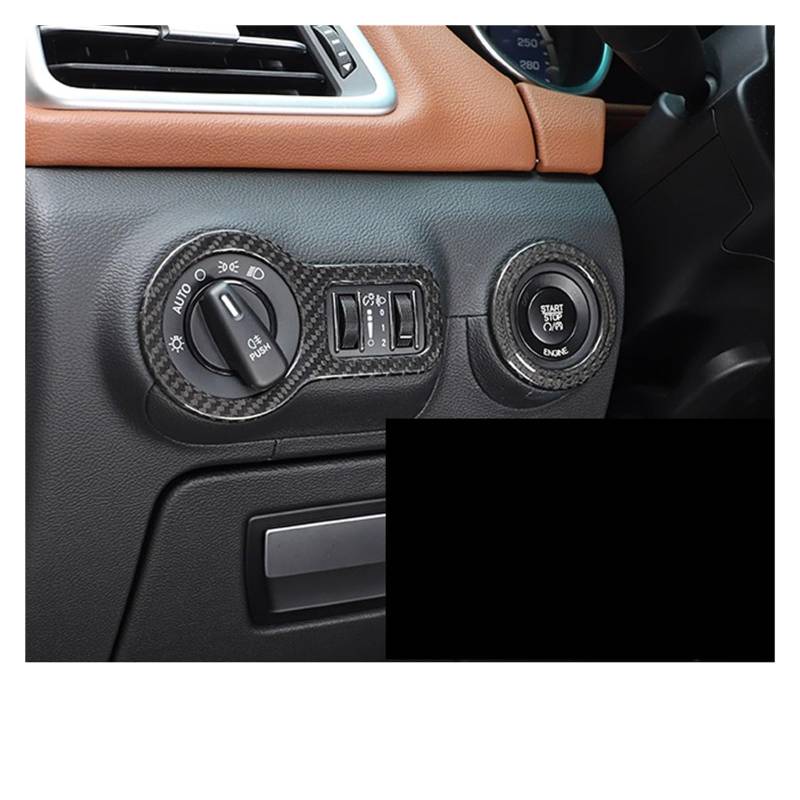 OGONGXM Kompatibel mit Maserati Ghibli Quattroport 2014–2021, Autoschlüssel, Start, Zündung, Motor, Startkreis, Verkleidungsaufkleber, Autoinnenausstattung(Carbon Fiber AB) von OGONGXM