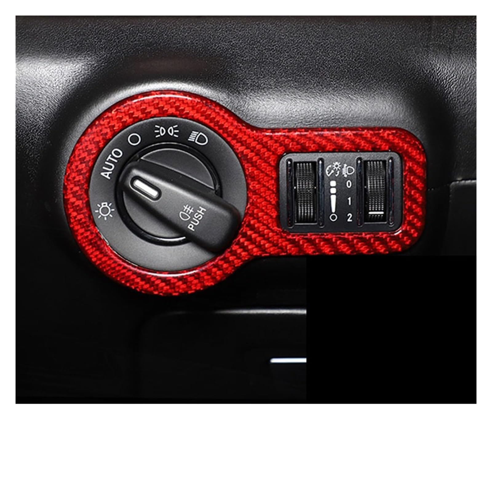 OGONGXM Kompatibel mit Maserati Ghibli Quattroport 2014–2021, Autoschlüssel, Start, Zündung, Motor, Startkreis, Verkleidungsaufkleber, Autoinnenausstattung(Red Carbon Fiber A) von OGONGXM