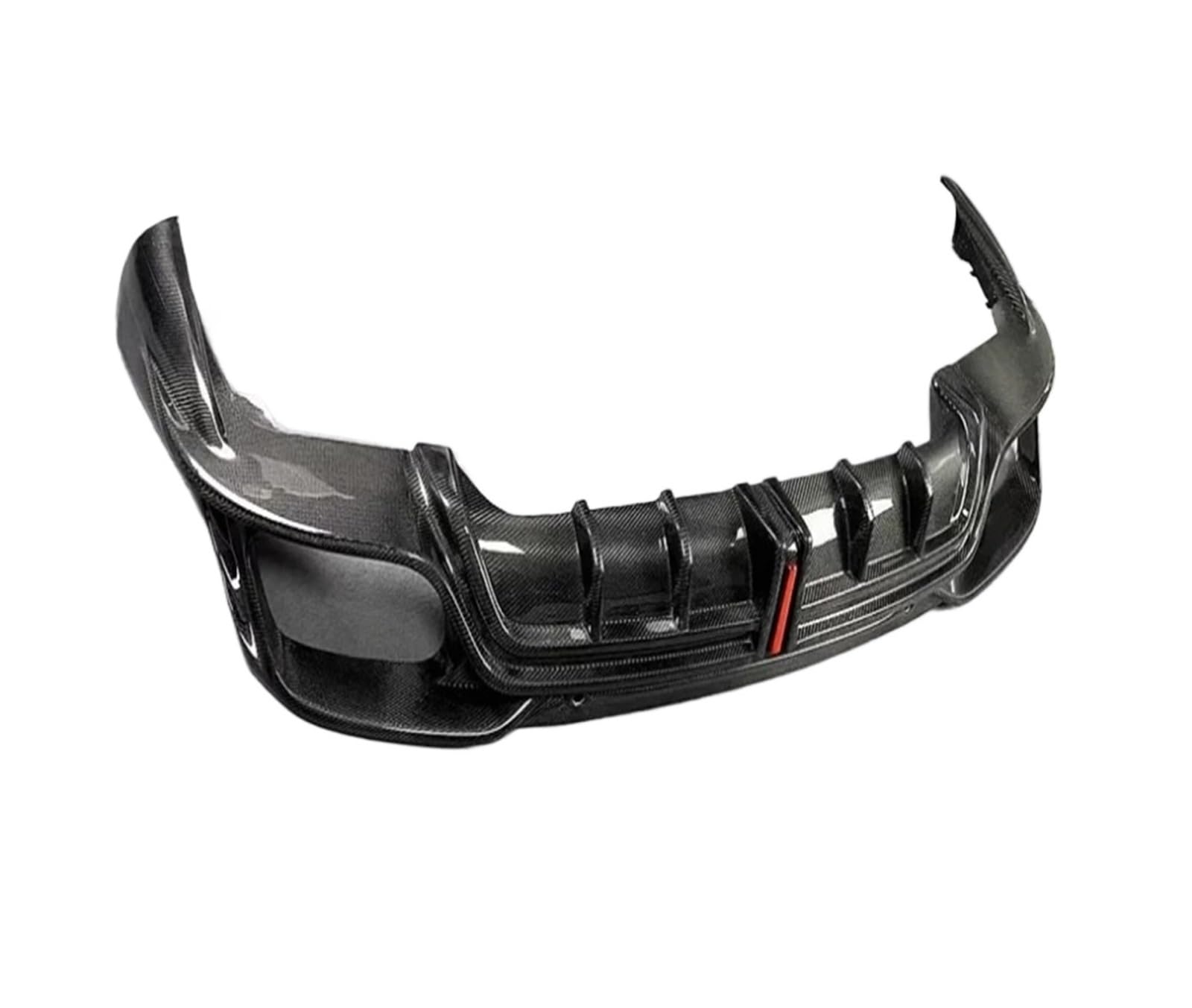 OGONGXM Kompatibel mit Porsche Panamera 971 2017–2023, Carbonfaser-Heckstoßstangen-Lippendiffusor, Spoiler-Auspuffabdeckung (mit LED-Licht)(Carbon Fiber1) von OGONGXM