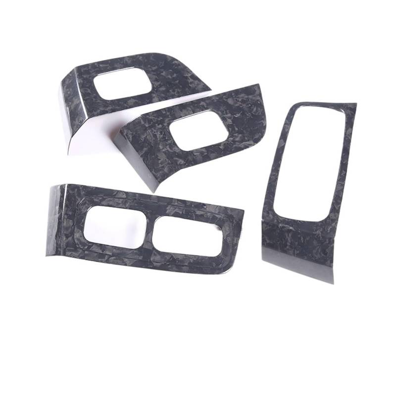 OGONGXM Kompatibel mit Porsche Taycan 2019 2020 2021 2022, echte Kohlefaser, Abdeckung for Autofensterheberschalter, Verkleidung for den Innenraum, Autozubehör(Forged Pattern) von OGONGXM