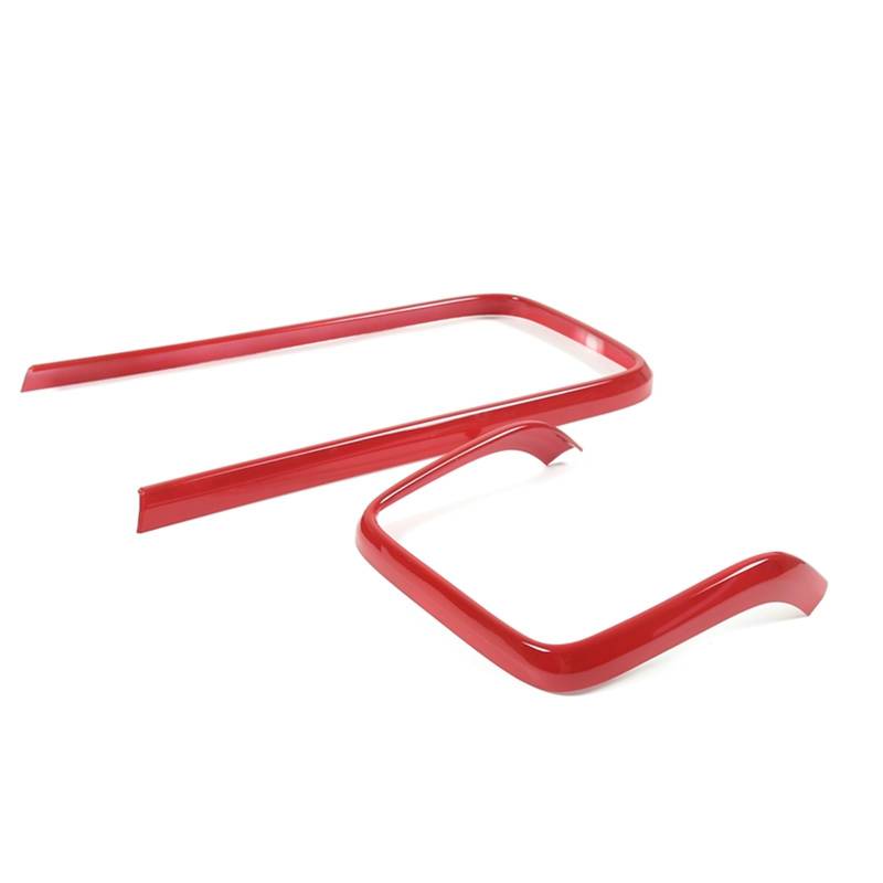 OGONGXM Kompatibel mit Rivian R1TR1S ABS Rot/Orange Auto Mittelkonsole Armlehne Box Außenrahmen Dekorativer Aufkleber Autoinnenausstattung(Red) von OGONGXM