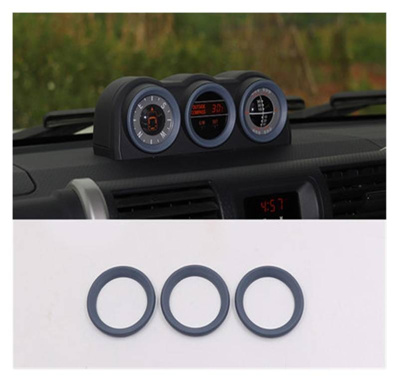 OGONGXM Kompatibel mit Toyota FJ Cruiser Compass, dekorativer Rahmen, Triptychon-Kombinations-Kompass-Aufkleber, FJ-Armaturenbrett-Kompass, Auto-Styling-Innenraum(Blue Inside) von OGONGXM