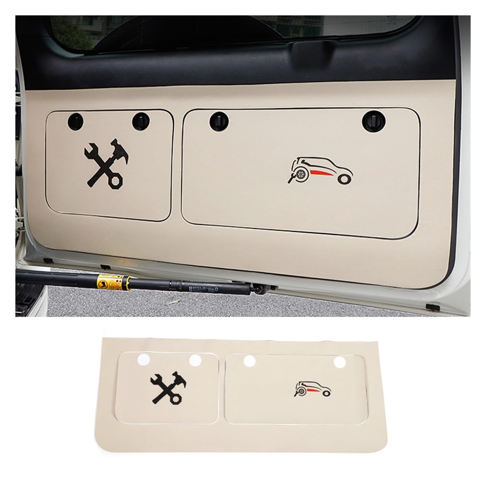 OGONGXM Kompatibel mit Toyota Land Cruiser Prado 150 Heckklappen-Toolbox, kratzfester Antifouling-Aufkleber, Lc150 Fj150, Modifikation, Innendekoration(Beige) von OGONGXM