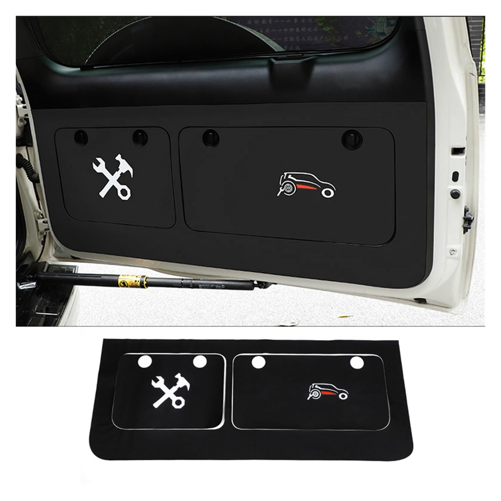 OGONGXM Kompatibel mit Toyota Land Cruiser Prado 150 Heckklappen-Toolbox, kratzfester Antifouling-Aufkleber, Lc150 Fj150, Modifikation, Innendekoration(Black) von OGONGXM