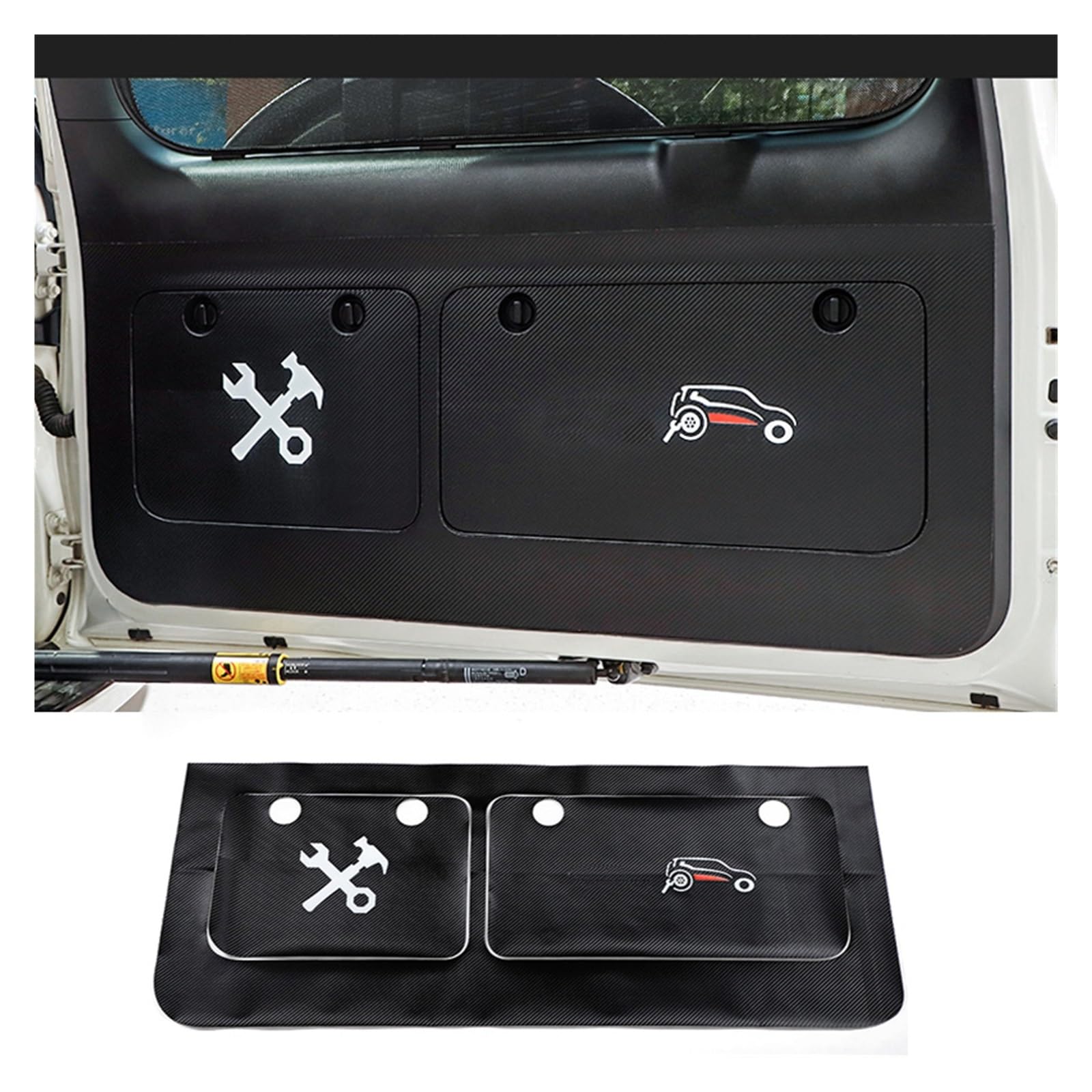 OGONGXM Kompatibel mit Toyota Land Cruiser Prado 150 Heckklappen-Toolbox, kratzfester Antifouling-Aufkleber, Lc150 Fj150, Modifikation, Innendekoration(Carbon Fiber) von OGONGXM