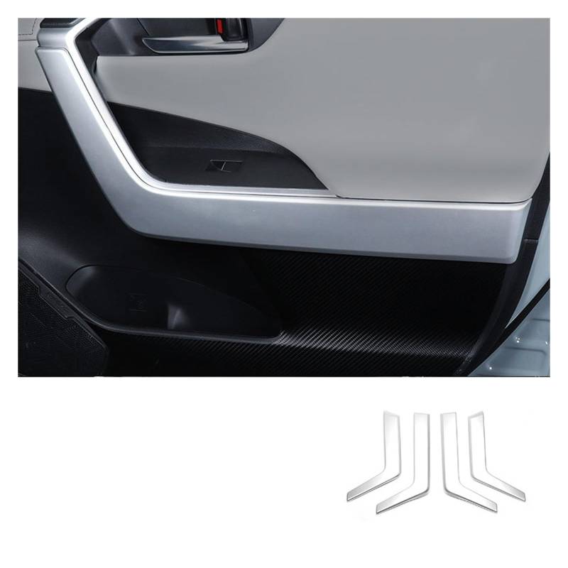 OGONGXM Kompatibel mit Toyota RAV4 XA50 2019 2020 2021 2022 2023 2024 RAV 4 Hybrid. Verkleidung der inneren Armlehnengriffabdeckung for die Autotür. Kratzfester Aufkleber(Silver) von OGONGXM