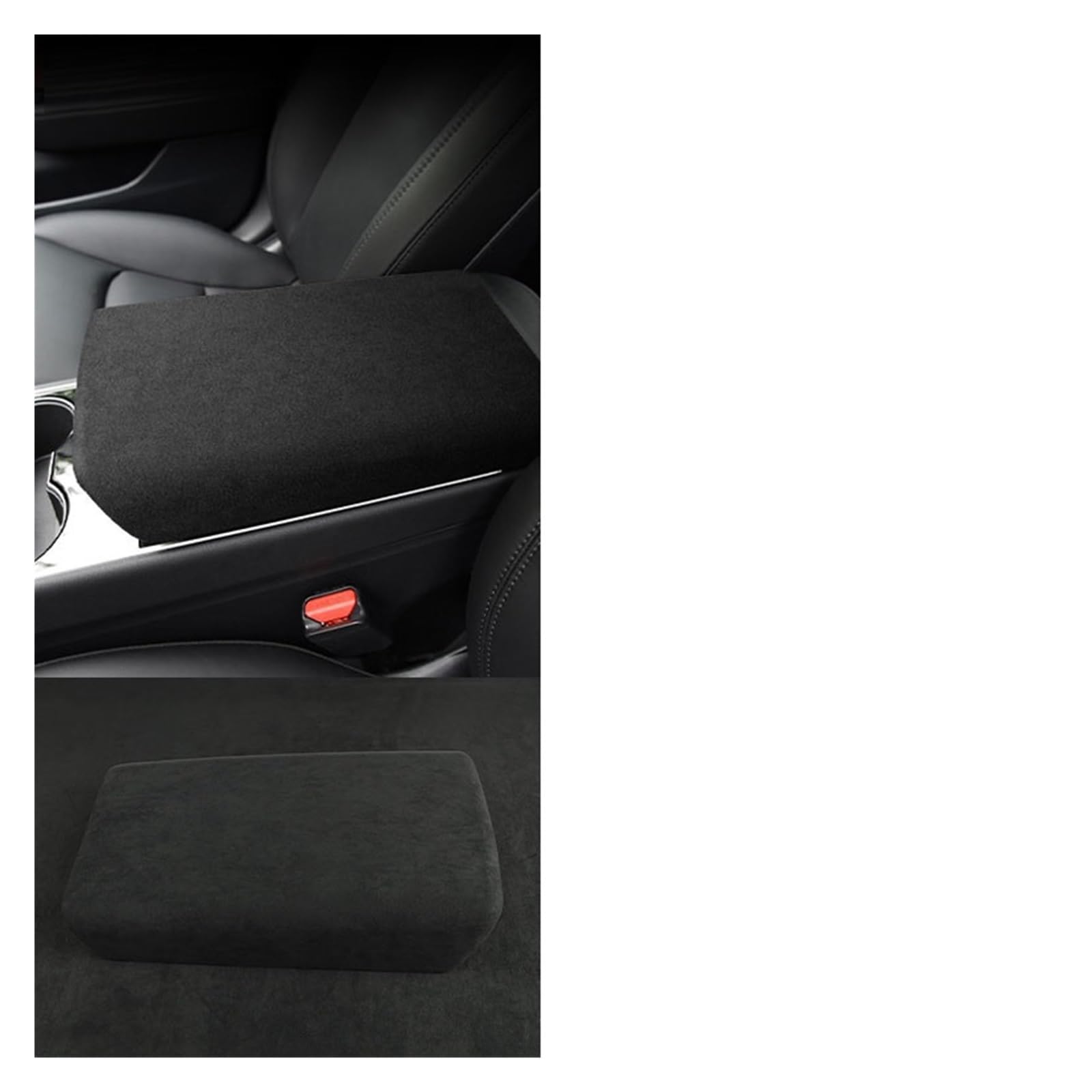 OGONGXM Ultrasuede Wildleder Wrap Auto Armlehne Box Panel Abdeckung ABS Trim Aufkleber Kompatibel for Tesla Modell 3 Y 2021 2020 2019 Innen Zubehör(Dark Gray) von OGONGXM