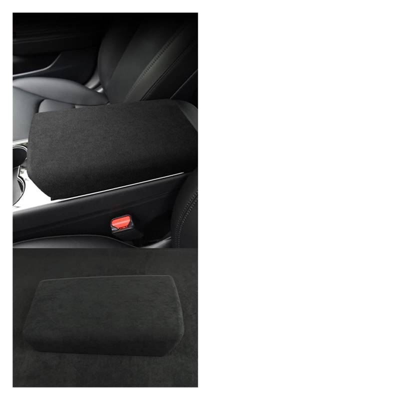 OGONGXM Ultrasuede Wildleder Wrap Auto Armlehne Box Panel Abdeckung ABS Trim Aufkleber Kompatibel for Tesla Modell 3 Y 2021 2020 2019 Innen Zubehör(Dark Gray) von OGONGXM