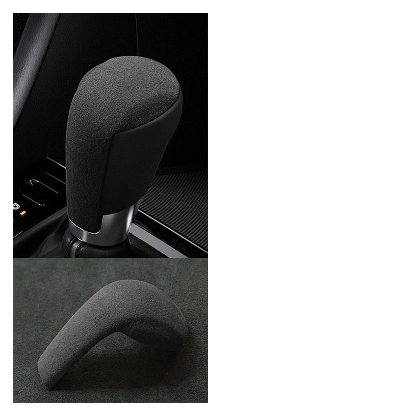 OGONGXM Wildleder-Wrap-Auto-Schaltknauf ABS-Trimmabdeckung Aufkleber Kompatibel for Mazda CX5 KF CX3 CX8 CX9 2 6 Innenzubehör(Dark Gray) von OGONGXM