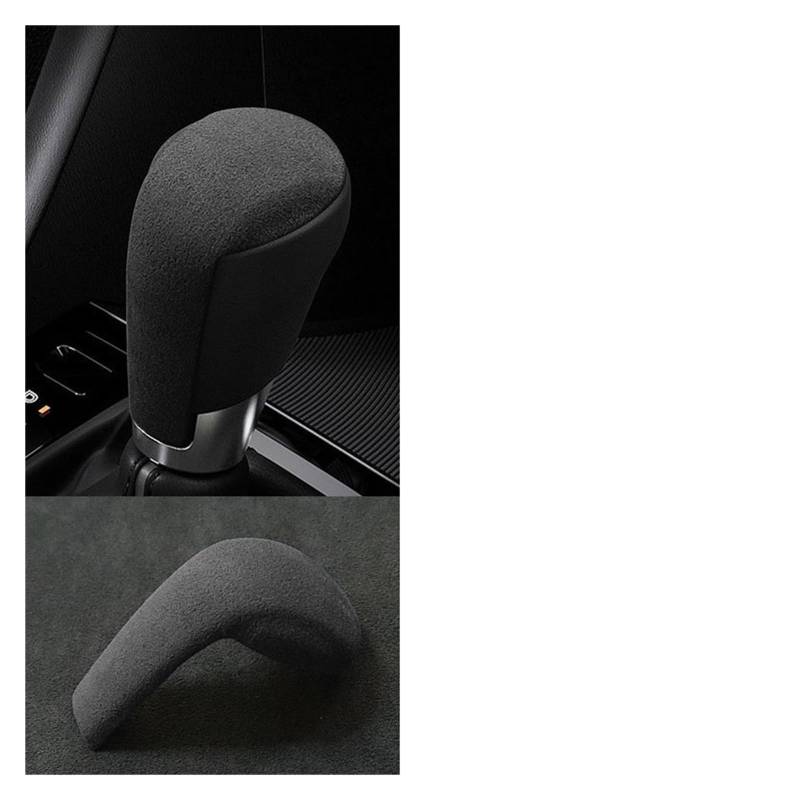 OGONGXM Wildleder-Wrap-Auto-Schaltknauf ABS-Trimmabdeckung Aufkleber Kompatibel for Mazda CX5 KF CX3 CX8 CX9 2 6 Innenzubehör(Dark Gray) von OGONGXM
