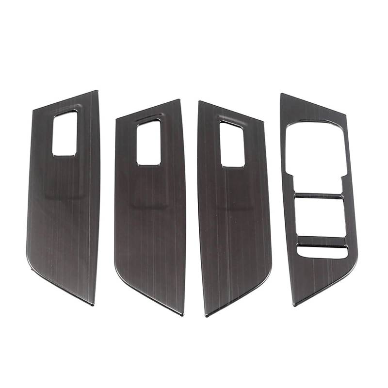 Lanliuhui Store Kompatibel mit Karoq 2017–2021, Auto-Innentür-Armlehne, Fensterheberschalter, Tastenfeldabdeckung, Edelstahlverkleidung, Änderungsaufkleber(Black) von OGQTIBXV
