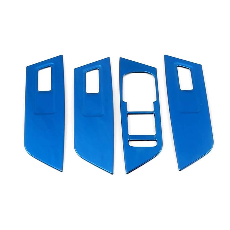 Lanliuhui Store Kompatibel mit Karoq 2017–2021, Auto-Innentür-Armlehne, Fensterheberschalter, Tastenfeldabdeckung, Edelstahlverkleidung, Änderungsaufkleber(Blue) von OGQTIBXV