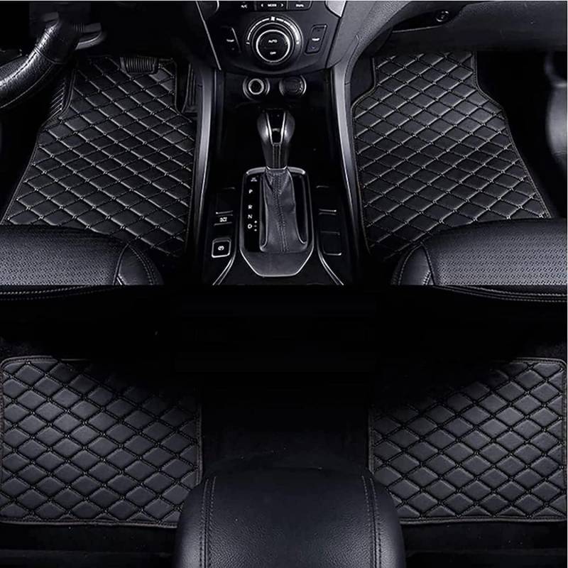4 Stück Auto Leder Fußmatten für Audi A1 2016-, Allwetter Wasserdicht rutschfeste Automatten Vorne Hinten Fussmatten,A/Black von OGRAFF