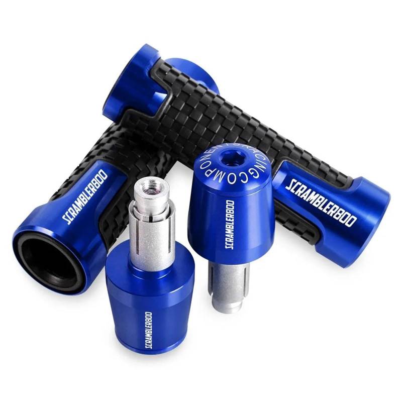 Aggressives Profilmuster 7/8 ''Anti-Rutsch-Griff Hand Motorrad-Lenkergriffe Endstopfen Für Ducati Scrambler 800 2019 2020 2021 2022 2023-2025(Blue) von OJNHSFVPO